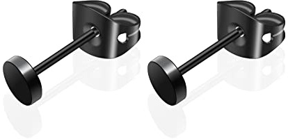 Artskin Titan Ohrstecker Hypoallergen für Damen Herren Mädchen 3mm-5mm Optionen Roségold/Gold/Silber/Schwarz Rund Flach Scheibenohrringe für empfindliche Ohren