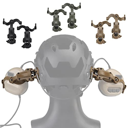 WLXW Tactical Helmet Ops Core ARC & Team Wendym-LOK Rail Adapter, Suspension Headphones Bracket Accessory Headset Ear Muff Support for Pickup Earmor Ptt Helmet Aux Protection