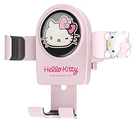 WIEEZN Cute Phone Mount, Pink Cat Air Vent Clip Car Phone Holder Fit for All Cell Phones, Pretty Car Accessories for Women and Girls
