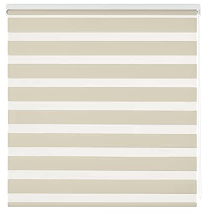 Estoralis Vera | Estor Enrollable Noche y Dia Diseño Moderno | Doble Tejido | Color Beige | 105 x 180 cm (Ancho/Alto) Tamaño Tela 102 x 175 cm | Estores para Ventanas y Puertas