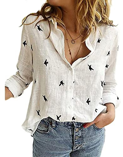 AFLCIO Camicia Donna Manica Lunga Elegante Camicia Manica Lunga Scollo V Camicetta Camicia Ufficio Elegante Bluse Tops, Casual Curvy da Lavoro Facile Ferro Stiro Business Tops Shirt (L,A/8)