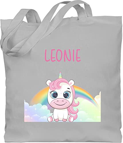 Geschenk mit Namen personalisiert by Shirtracer - Baumwolltasche - Einhörner - Süßes Einhorn mit Name personalisiert I Unicorn