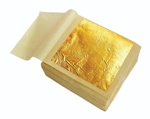 L.A. Gold Leaf 50 fogli di foglie d'oro da 5,1 x 7,6 cm (50 pezzi) di foglie d'oro 24 K foglia finissima cibo doratura viso bellezza spa dimensioni