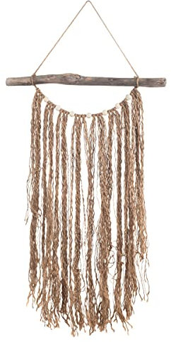 ROCKING GIFTS Adorno Decorativo Colgante Cuerda de Rafia Marron, Macrame de Paja, Decoración Mural Boho Elegante y Etnico, 65 cm