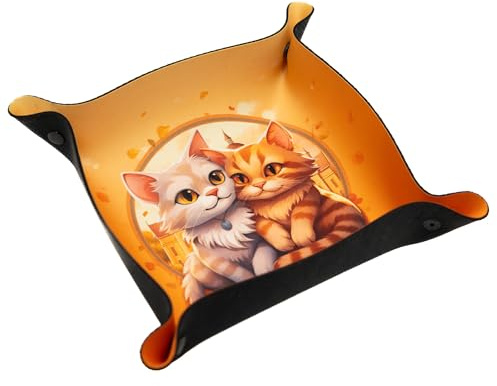 Plateau à dés - Dice Tray pour Jeux de société et RPG - Livre des Merveilles, Chi-Chi, Roll Player, C'est Moi Qui Le Coupe !, Ashes: Renaissance des Cendres, Forgerons du Destin - Chats Confortables