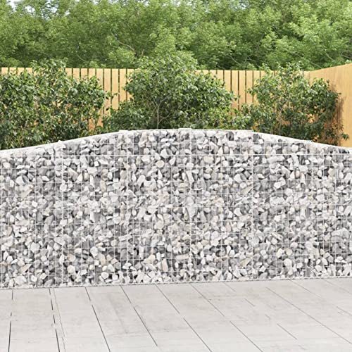 LAPOOH Gabionen mit Hochbogen 20 STK, Gabionenkörbe, Gabionen Hochbeet, Steinkorb, Gabionengitter, Kräuterspirale Für Garten, Drahtkorb Für Pflanzen, 400x50x100/120cm Verzinktes Eisen