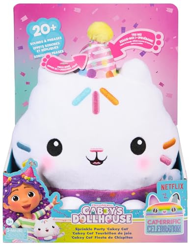 Gabby och det magiska huset - Gabby Dollhouse - Interaktiv P'tiChou plysch 25 cm - kattplysch - ljud ljus - gabby katt - tecknad leksak Gabby And Magic Home - leksak för barn 3 år och uppåt