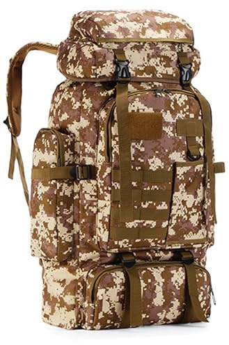 DXIA Sac Randonnée, 80L Sac à Dos de Randonnée de Camping, Étanche sac à Dos pour les Sports de Plein air, Grand sac à Dos de Randonnée Léger, pour le Camping, la Randonnée et le Voyage, Camouflage