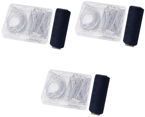 VILLCASE 213piezas Agujas Para Pelucas Incluye Agujas Curvas De y Yardas De Hilo Para Fabricación De Pelucas Manualidades y Bloqueo