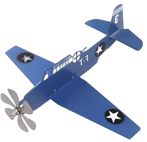 Veleta de Avión, de Acero Inoxidable, para Exteriores, Molino de Viento, Escultura de Avión, Molinos de Viento, Adornos de Jardín para Jardín, Patio, Césped