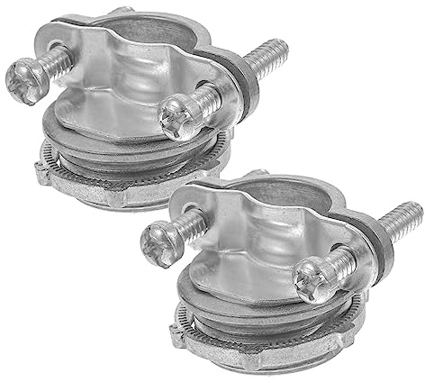 Angoily 3/4 Inch Clamp Type Cable Connector Metal Conduit Wire Clamp for Electrical Wiring Protection 2pcs Set Suitable for Indoor and Outdoor Cable Management