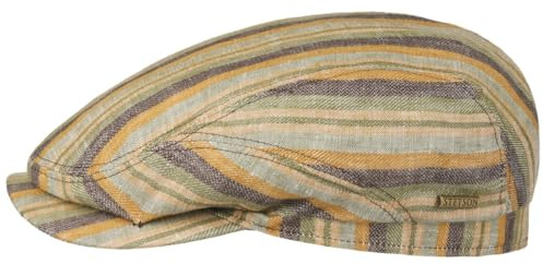 Stetson Sacota Driver Flatcap Leinen Schirmmütze Made in EU Sommer beige-grün L (58-59 cm)
