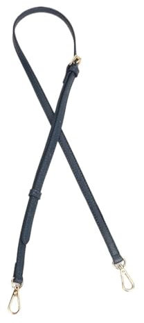 ENWWCH Damen Ledertaschengurt 1 Set Taschengurt for Mini-Schultergurt aus echtem Leder, stanzfrei, Umhängegurt, Taschenzubehör Für Schultertaschen(Deep Blue-Gold)