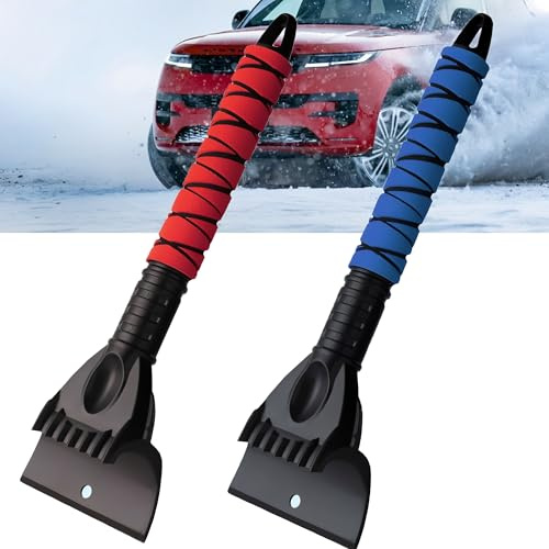 MZSX 2pcs Raschiaghiaccio, raschiaghiaccio per Parabrezza Auto, con Impugnatura Morbida per Non graffiare la rimozione del Ghiaccio e della Neve, tergivetro, per Uso Invernale su Auto