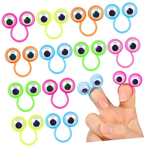 LRXIYODE 30 Stück Fingerpuppen mit Beweglichen Augenringen Bunte Spielzeuge für Partygeschenke und Kreative Spielaccessoires Zufällige Farbe Zufällige Farbe