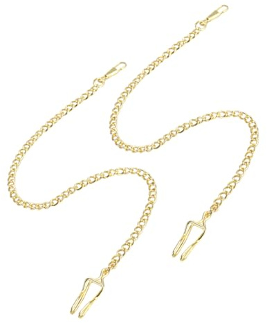 Goldene Taschenuhrkette aus Legierung, 2 Stück, für Herren und Damen