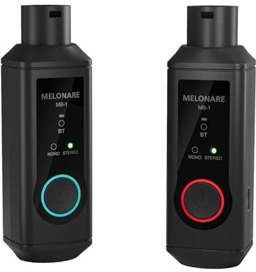 MELONARE MB-1 Wireless XLR Bluetooth Receiver, 15-Hour Battery Life, BT 5.3, High-Fidelity Audio, Mono/Stereo Mode, 150ft Range, Bluetooth Adapter for Speakers, PA Systems, Mixers, DJ Equipment