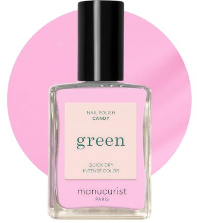Manucurist Green Smalto Rosa Pop Candy | Smalto Unghie Classico 9-Free - Vegano, 80% Origine Biologica - Manicure Professionale - 15ml - Nail Polish