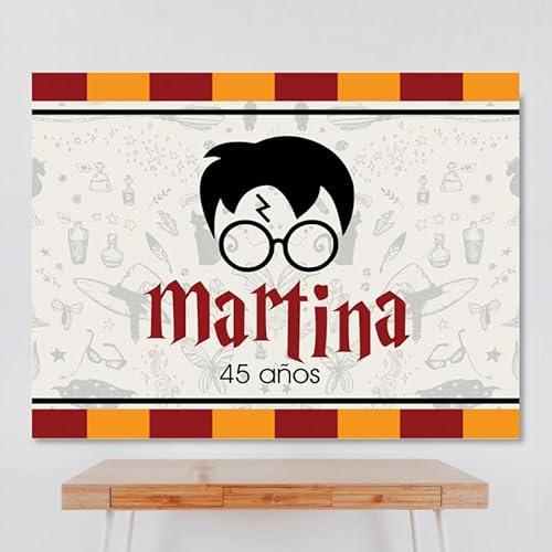 Cartel Personalizado HarryPotterr, 100x80 cm, Pancarta Cumpleaños, Decoracion HarryPotterr