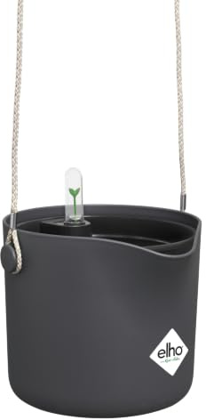 elho B.for Swing 18 mit Bewässerungssystem Blumentopf - Anthracite | ∅ 18 x H 16.5 cm | 2 Artikel Enthalten | für den Innenbereich | 100% recyceltes Plastik