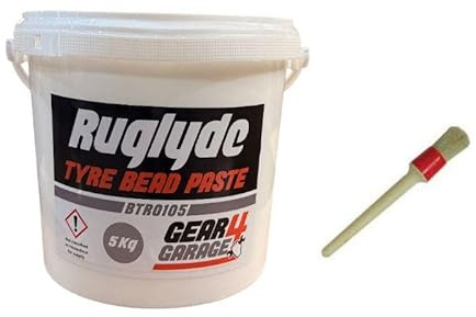 Gear4Garage Ruglyde Tyre Fitting Paste 5KG Lube Tyre Soap Tyre Bead Paste Tub Mount with Brush 5KG Premium