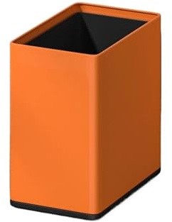 RUNZE765Z Corbeille à Papier Poubelle rectangulaire à Double paroi en Acier Inoxydable, Ouverte sur Le Dessus, for Salon Poubelle De Bureau(Orange)