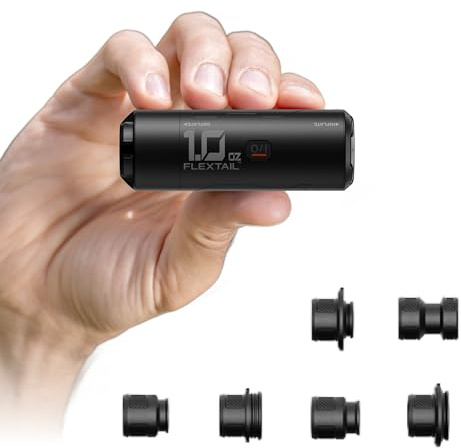 Mini Pompa Aria Elettrica FLEXTAILGEAR, 28g Ricaricabile per Materassini, Batteria Intercambiabile, 6 Ugelli, 3.5kPa 200L/min Gonfiaggio e Sgonfiaggio Rapido per Campeggio e Gonfiabili Outdoor