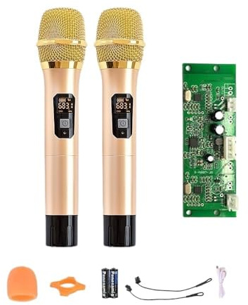 Compatible For Shure SM58 Wireless Microphone Module Handheld Moving Coil With Battery(2pcs)