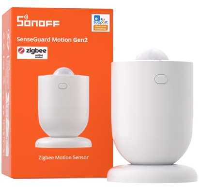 SONOFF SenseGuard SNZB-03PR2 Zigbee rörelsesensor med ljussensor för ljusstyrning, larmsystem och smart hemautomation, historik för ljusstyrka, kompatibel med Home Assistant, Alexa och SmartThings