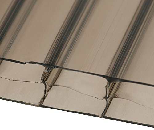 Bronze, 1.2 x 4m (Width x Length) 16mm Multiwall Polycarbonate Sheets Poly Plastic Roof Panel for Lean-to Canopy Conservatory