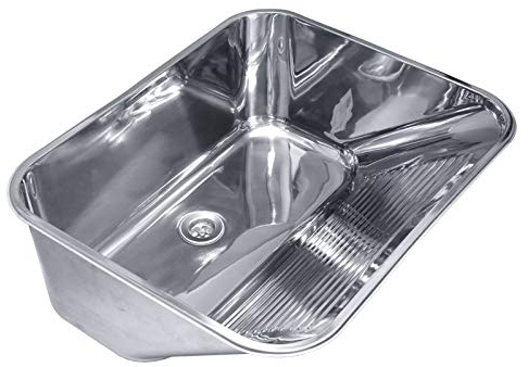 Zelvo Ausgussbecken 53x43x22 cm edelstahl, Spülbecken, Waschbecken, Edelstahlbecken