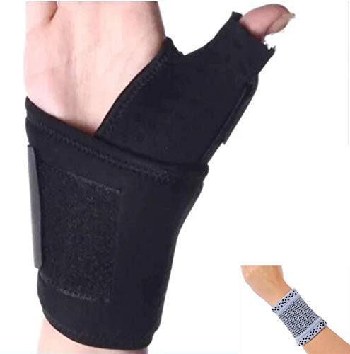 Amsahr Pulgar Médico Brace y el pulgar y el pulgar Férula Soporte Estabilizador - Gran -Izquierda Handbook 20-23 cm (circunferencia de la muñeca) - incluida la banda de muñeca