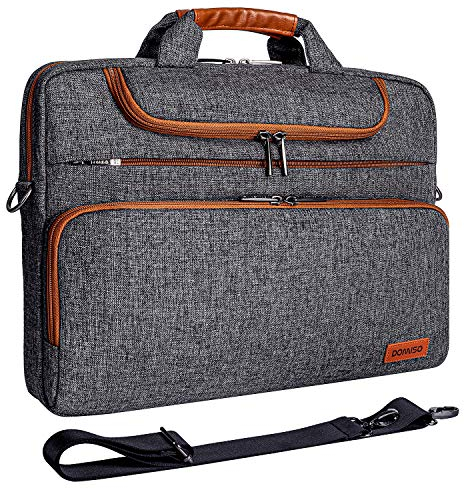 DOMISO Laptoptasche 17 Zoll Wasserdicht Laptop Tasche Aktentasche Herren Schultertasche Notebooktasche Business für 17-17.3 Notebook/Dell/Lenovo/Acer/HP/MSI/ASUS, Dunkelgrau