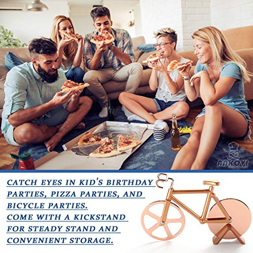 Pizza Cutter Wheel, Quality Stainless Steel Pizza Slicer, Bicycle Pizza Cutter, Bicycle Pizza Slicer Cutter Wheel With a Kickstand, Funny Pizza Cutter For Gift, Easy to Clean.