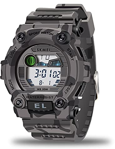 CakCity Boys Camouflage LED Sports Kids Watch Waterproof Digital Electronic Military Wrist Watches for Kid with Luminous Alarm Stopwatch Child Watches Ages 3-10