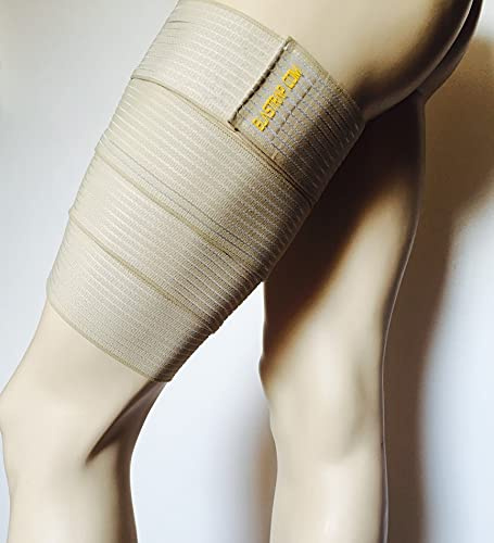 elastrap Bandage de la cuisse Sangle élastique - Déchirure des fibres musculaires, Compression (Bande Peau à scratch 180 cm)