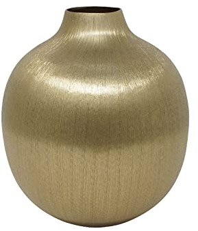 LaLe Living Vase Meliha in Gold, 20 x 22cm Matte Oberfläche als dekorative Tischdeko Blumenvase im Wohnzimmer, Büro und Esszimmer