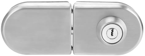 Glass Door Lock, 10~12mm Keyed Padlock Safety Lock Stainless Steel Glass Door Lock with Keys Open/Close Home Office Hotel Bathroom Use for Small Doors Cabinets and More