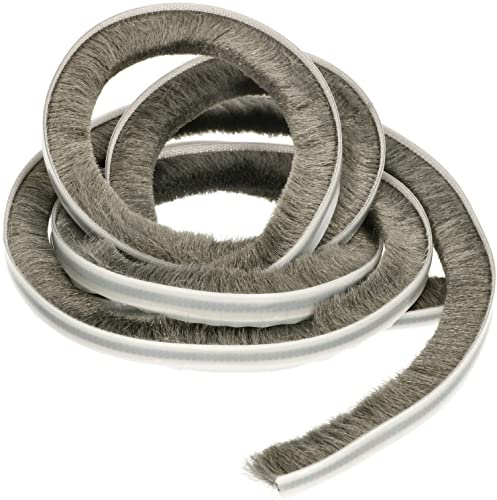 KOTARBAU® Junta de Cepillo autoadhesiva 5 m x 6,9 mm x 12 mm, Tira de Sellado, Cinta de Sellado para Ventanas, Puertas correderas, Burlete de Pelo, Cepillo de Sellado