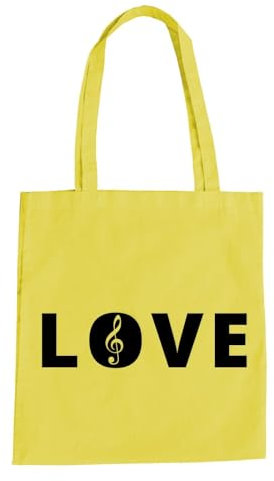 Love Notenschlüssel Baumwolltasche - Musik Musiker DJ Violine Komponist Klassik Gelb