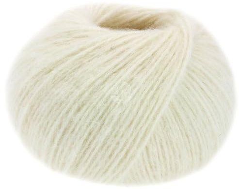 LANA GROSSA Natural Alpaca Pelo | Flauschige Netzgarnstruktur aus Baumwolle gefüllt mit Baby Alpakafasern und Merino Schurwolle | 50g Wolle zum Stricken & Häkeln | 125m Garn FB1