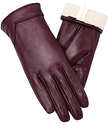 vislivin Touchscreen Handschuhe Damen Winter Lederhandschuhe Warme Leder SMS Handschuhe
