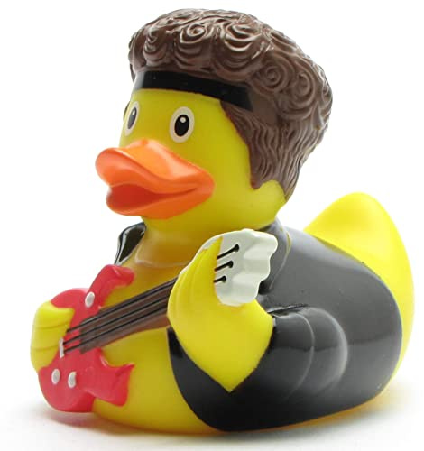 Duckshop I Badeente Rockstar I Quietscheentchen I L: 9 cm I Quietscheente I Geschenk Musik-Fans I Präsent Sammler