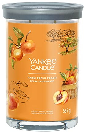 Yankee Candle Signature Scented Candle | Farm Fresh Peach Large Tumbler Candle with Double Wicks | Soy Wax Blend Long Burning Candle | Perfect Gifts for Women