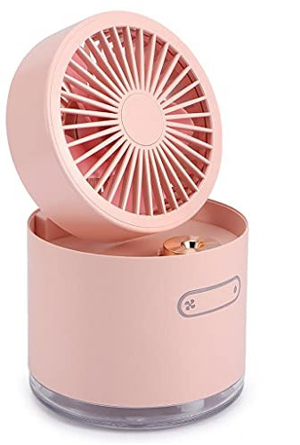 MOLVUS 300ml Humidifier Fan 2 in 1 Portable Mini Fan Humidifier Usb Charging Silent Adjustable Spray Cooling Fan (Color : Silver Size : 115x115x135mm) yubin1993 (Color : Pink, Size : 115x115x135mm)