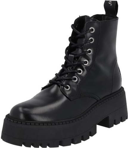 Palado Damen Stiefeletten Biak PL - bequeme Boots Made in Portugal - leicht gefütterte Stiefel - modische Winterschuhe mit Plateau-Sohle Schwarz UK6 - EU39
