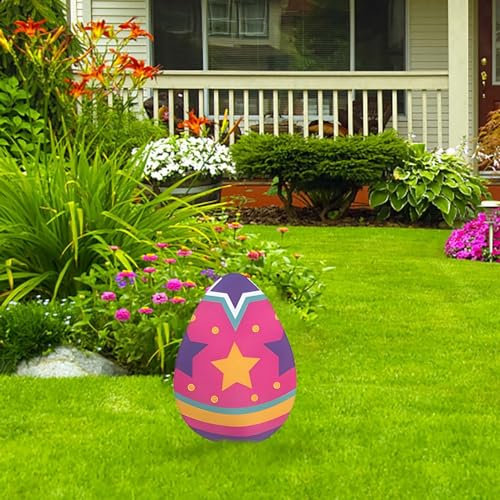 Osterdeko Osterei Deko Ostern Stecker Gartendeko Ostereier Osterdeko Gartendeko Frühling Ostern Deko Gartendeko Osterdeko Gartenstecker Frühling Osterdekoration Outdoor Frühling Rasen (A, One Size)