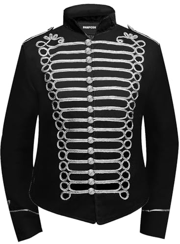 Pamposh Women Steampunk Hussar Military Drummer Parade Jackets - Napoleon Gothic Clothing - Ladies Marching Band Jackets - Emo Punk Women Jackets