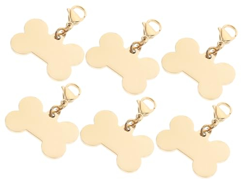 Supvox 6stücke Kreative Haustier-id-tags Aus Edelstahl Langlebige Metallschilder Knochenform Für Katzen Und Hunde Für Persönliche Identifikation Und Dekoration