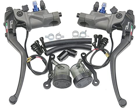 GFDSGRE Bremshebel Motorrad Radiale Montagebremskupplungspumpe geschmiedet Aluminium-Hauptzylinderkupplung Motorrad Bremshebel(Color:1 Pair Pump)